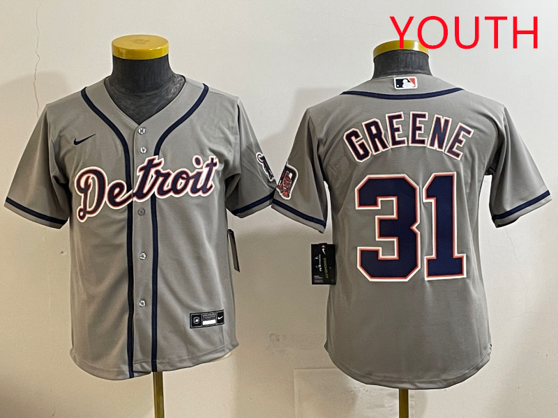 Youth 2025 Detroit Tigers #31 Greene grey Nike MLB jersey style 4